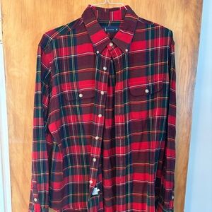 Polo Ralph Lauren Flannel Shirt Mens XL Red Plaid Button Down